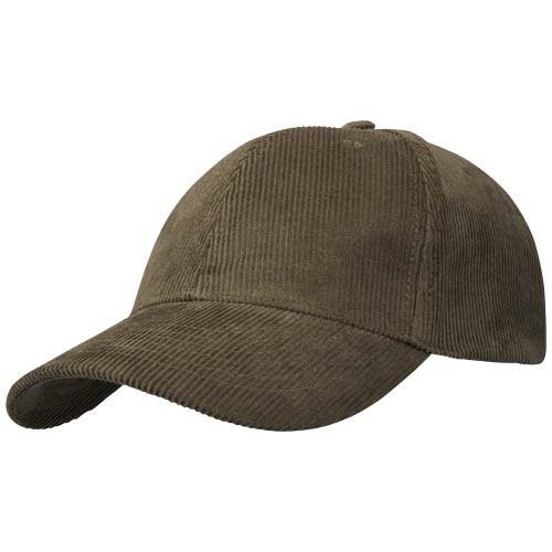 Casquette promotionnelle velours côtelé recyclé 6 pans Hutton Vert forêt